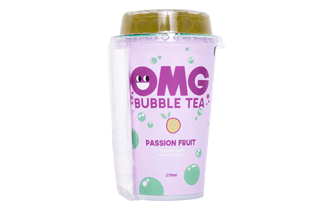 Produktbild OMG Bubble Tea Passionsfrucht mit Apfel Fruchtperlen